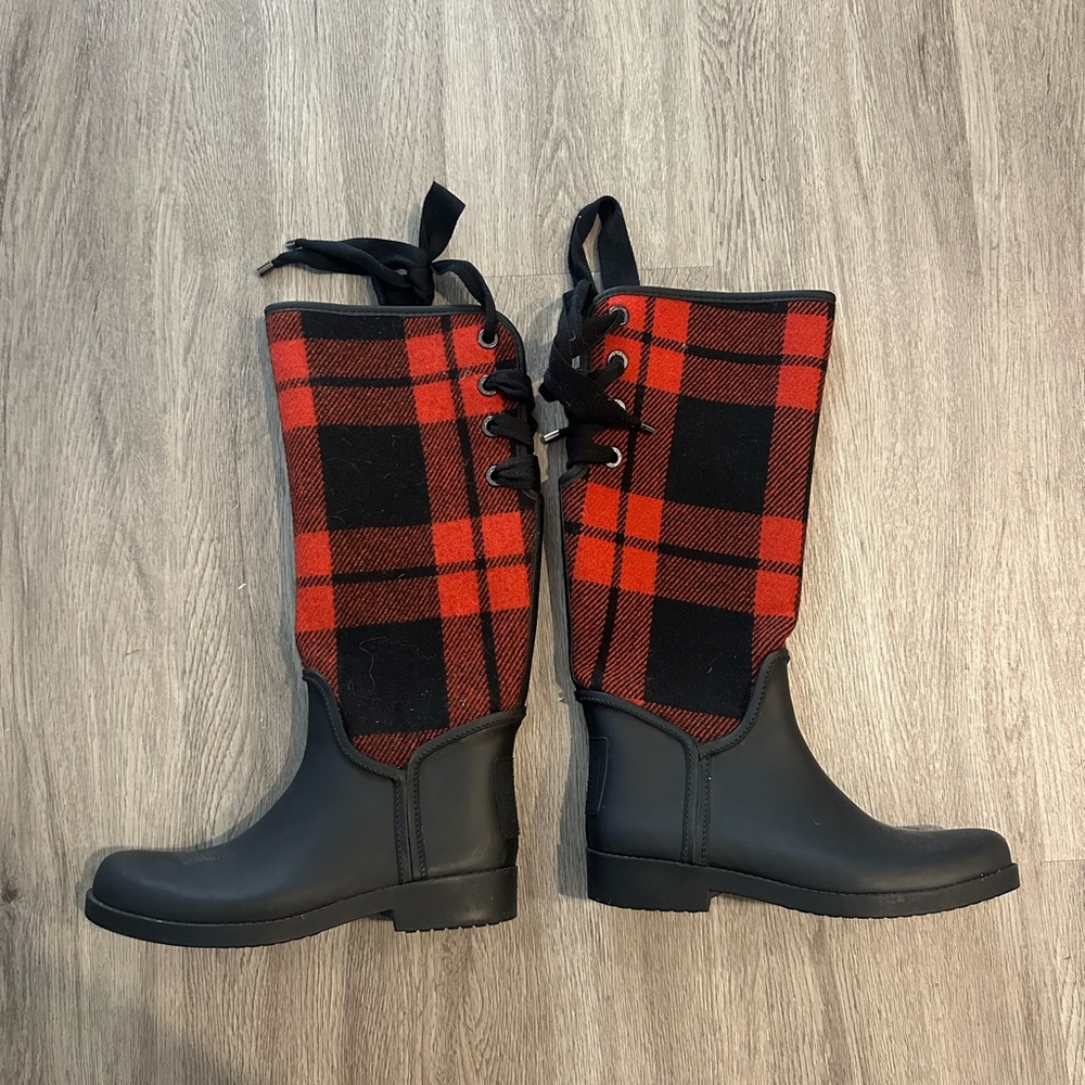 Coach Red and Black Rain Boots